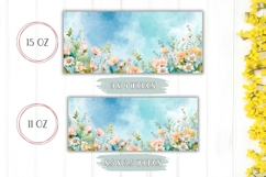 Spring Mug Template, Watercolor Flowers Mug Sublimation Product Image 2