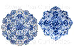 Blue Toile, Ephemera, PNG, Clipart, Junk Journal, flowers Product Image 2