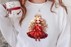 Christmas Blonde Girl Clipart Sublimation, Christmas Clipart Product Image 4