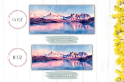 Sunset Mountains Mug Design, Lake Mug Wrap Design Product Image 2