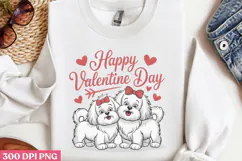 Happy Valentines Day PNG, Valentine Dog Sublimation PNG Product Image 3
