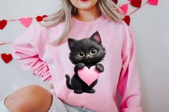 Valentine Cat Peeking Around Clipart Product Image 2