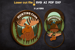 Moose Hunting SVG laser cut files for Glowforge Product Image 2