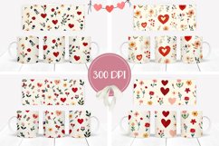 Knitted Flowers Mug Designs, Love Hearts Mug Sublimation Product Image 2