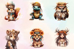 Boho Native Animals Sublimation Bundle, Watercolor Clipart Product Image 3
