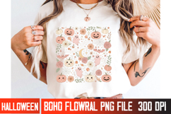 Halloween Flower Flowral Sublimation Design,Halloween Png Product Image 2