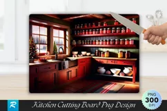 Merry Christmas Wooden Sign in Snowy Yard Cutting Board PNG Product Image 1