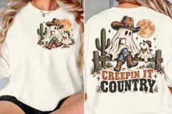 Creepin It Country Front Back PNG, Cowboy Ghost Front Back S Product Image 2