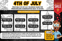 Printable 4th of July Coloring Pages Worksheet Activities Product Image 2