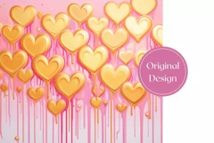 Glitter Heart Tumbler Design, Valentine's Day Tumbler PNG Product Image 2