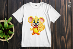 Cute Mouse Holding Donut Cartoon Clipart Sublimation PNG Product Image 2