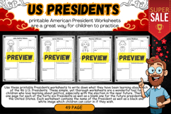 US Printable American President Worksheet activities poster Product Image 2