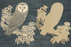 Owl birds lasercut svg, owl laser cut ornament or keychain Product Image 2
