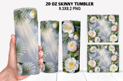 Flower Skinny Tumbler 20oz Wrap Design, New Year Tumble PNG Product Image 1