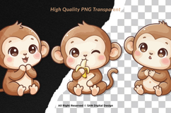 15 Bundle Watercolor Baby Monkey Animal Primate Banana Kids Product Image 2