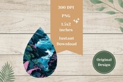 Tropical Beach Teardrop Earrings, Summer Sea Earrings Design Product Image 2