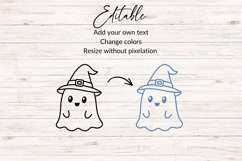 Ghost with Wizard Hat SVG, Halloween Ghost SVG Product Image 2