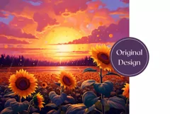 Sunflowers Field Sublimation, Sunflowers Tumbler Wrap Design Product Image 2