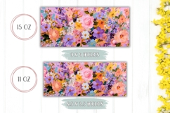Pink Flowers Mug Template, Colorful Flowers Mug Print Product Image 2
