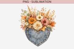 Autumn denim pocket png design for T-shirts Product Image 2