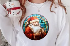 Stained Glass Painting Of Santa Clipart Sublimation Product Image 2