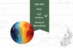 Fluid Art Round Earrings, Abstract Round Earring Design Product Image 2