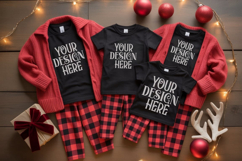 Christmas Family Matching Group T-Shirt Mockups | Holiday Fl Product Image 1