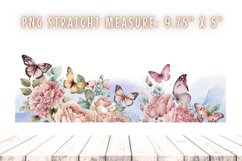 Butterflies Flowers Watercolor 16oz Libby Glass Can Product Image 2