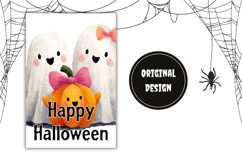 Cartoon Ghosts Garden Flag PNG, Happy Halloween Garden Flag Product Image 2
