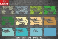 3D Palm beach SVG, Layered Palm beach SVG Cut File Product Image 2
