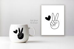 Peace sign silhouette and outline | Svg, Dxf and Png files Product Image 2