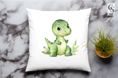 Cute Baby Dinosaur Watercolor Clipart Sublimation PNG Product Image 2