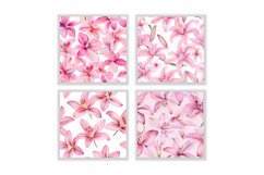 Watercolor Pink Lily Flower Digital Papers Product Image 2