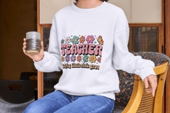 Teacher Retro Flower Sublimation Bundle - 8 PNG Product Image 2