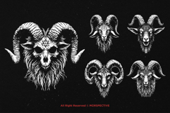 10 Bundle Dark Art Baphomet Goat Satanic Demon gothic Tattoo Product Image 3