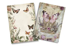 Vintage Butterfly Crowns Junk Journal Pages Product Image 2