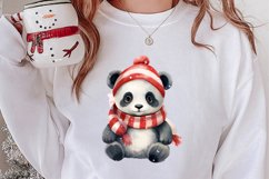 Panda Christmas Sublimation Clipart, Panda Christmas Clipart Product Image 2