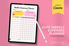 Cute Weekly Expenses Planner Editable Canva Template Product Image 2