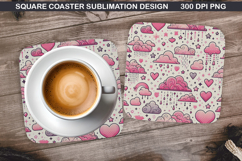 Valentine Coaster Sublimation, Valentine Coaster PNG Design Product Image 1