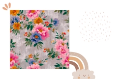 Colorful Pillow Case Print, Cute Flowers Pillow Sublimation Product Image 2