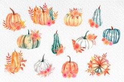 Watercolor Pumpkin Clipart, Fall png pumpkins, Thanksgiving Product Image 6