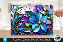 Stained Glass Floral Cutting Board Sublimation Design Product Image 1