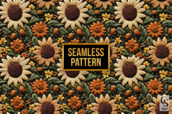 Sunflower Embroidery Digital Paper Pattern Product Image 2