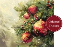 Watercolor Christmas Tumbler, Christmas Tree Sublimation PNG Product Image 2