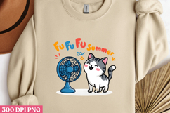 FU FU SUMMER PNG, Funny Cats Sublimation Quotes PNG Product Image 3