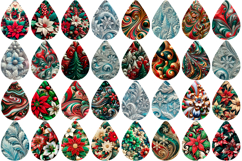 Earrings christmas sublimation, Teardrop png Product Image 2