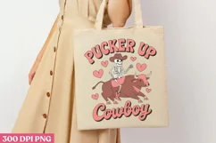 Pucker up cowboy PNG, Retro Valentine PNG Product Image 1
