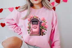 Retro Valentine Watercolor Clipart, Pink Valentine Product Image 2