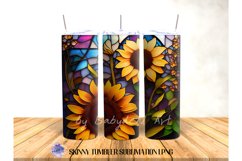 Stained Glass Sunflower20 OZ Tumbler Sublimation Design Product Image 2