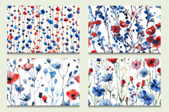 Red Blue Watercolor Wildflowers Cutting Boards sublimation D Product Image 2
